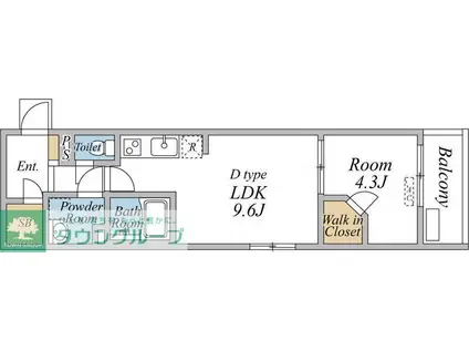 リブリ・ココシャンブル(1LDK/3階)の間取り写真