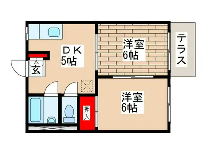 サンハイツ豊田(2DK/1階)の間取り写真