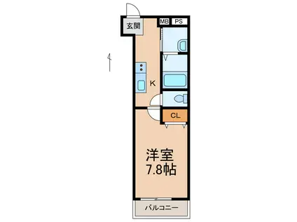 フジパレス和歌山駅東II番館(1K/3階)の間取り写真