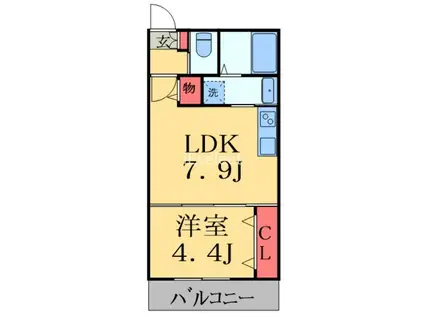 CONNECT PARK 5番館(1LDK/1階)の間取り写真