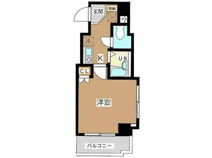 ウィステリア市ヶ谷(1K/6階)の間取り写真