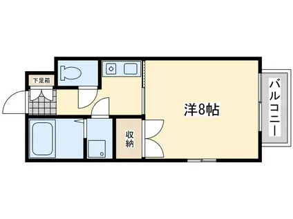 ローズハイツI(1K/2階)の間取り写真