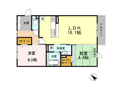 サンスクエア千里万博(2LDK/3階)の間取り写真