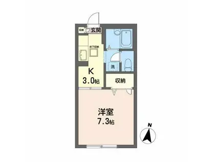 ジュネス柏木(1K/1階)の間取り写真