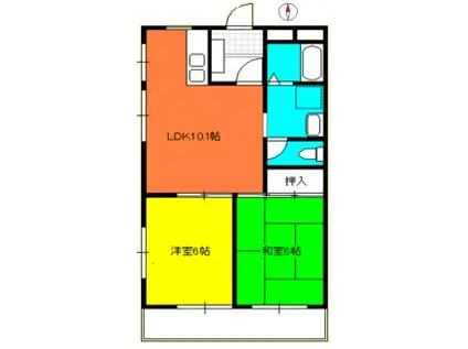 西新井パークフラット(2LDK/3階)の間取り写真