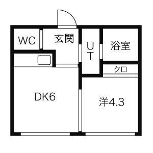 ルーチェ(1DK/1階)の間取り写真