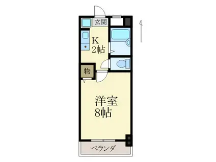 グリーンヒル北大池(1K/3階)の間取り写真