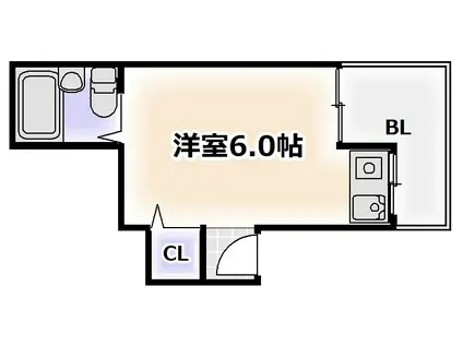 プレアール田辺(ワンルーム/5階)の間取り写真