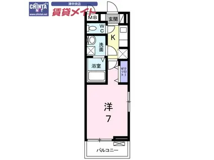 グリーン フォレスト(1K/2階)の間取り写真