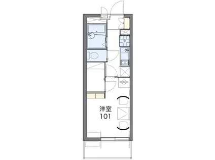レオパレス瓦町(1K/2階)の間取り写真