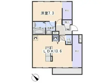 MITSURU(1LDK/3階)の間取り写真