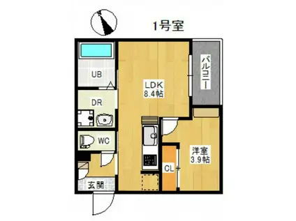 REGALEST PREMIUM(1LDK/3階)の間取り写真