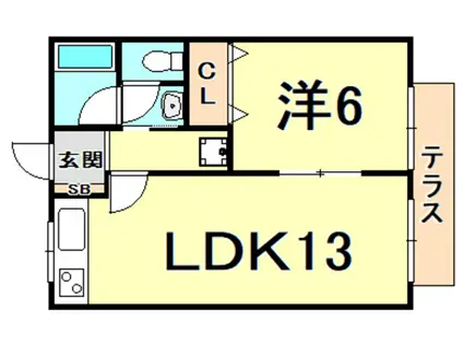 サンハイツ土井(1LDK/1階)の間取り写真