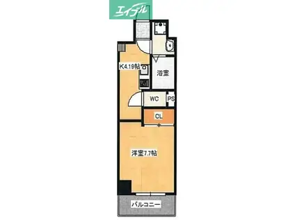 BELLA CASA ノース(1K/9階)の間取り写真