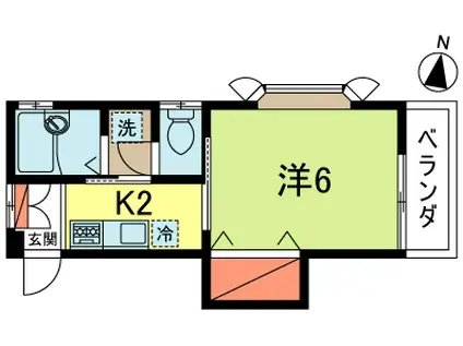 ヴィレッヂ荒川(1K/1階)の間取り写真
