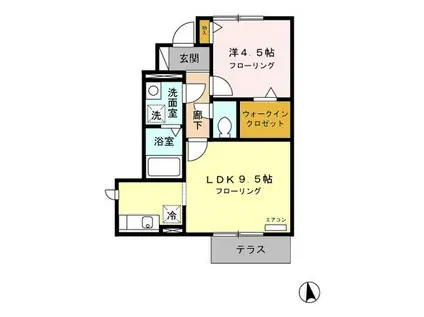 リミエール(1LDK/1階)の間取り写真