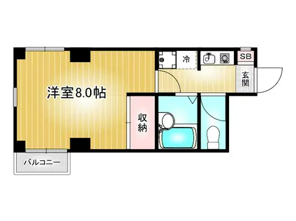 第96プロスパービル(1K/2階)の間取り写真