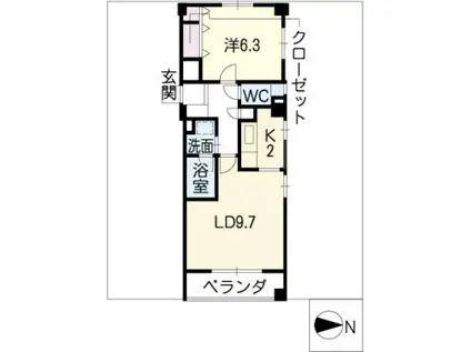 オークハウス千種(1LDK/5階)の間取り写真