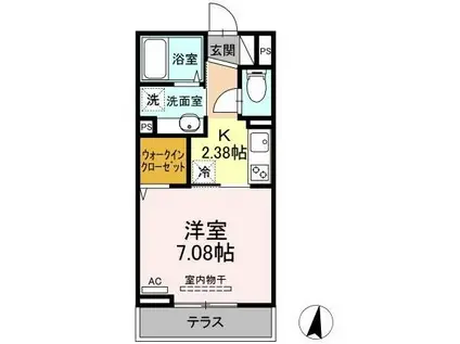 セジュール南阿佐ヶ谷1(1K/1階)の間取り写真