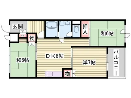 ハイツ永井(3DK/2階)の間取り写真
