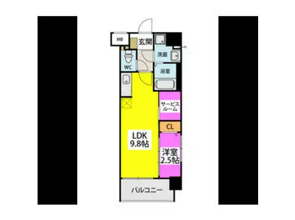 リュクスグランツ(1SLDK/4階)の間取り写真