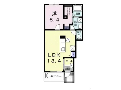 ラベリーズ・アン ジェIIA(1LDK/1階)の間取り写真