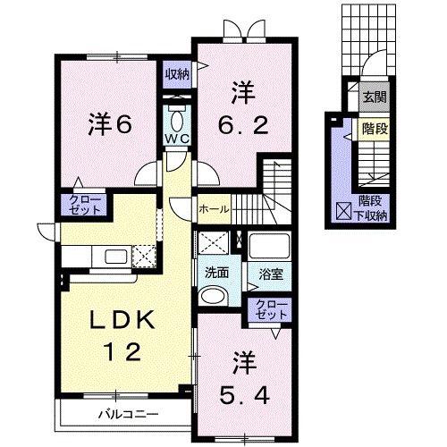 パールヴィラ(3LDK/2階)の間取り写真