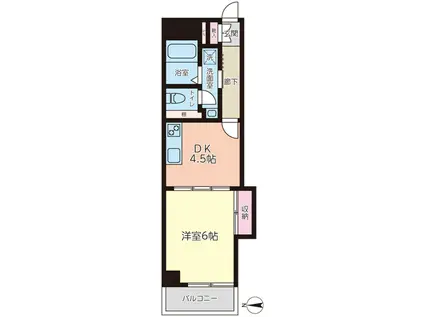 朝日高輪マンション(1DK/5階)の間取り写真