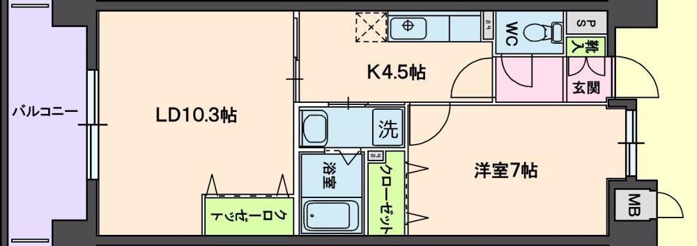 ラ・フォンテーヌ(1LDK/2階)の間取り写真