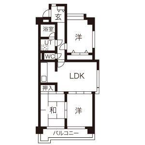 グランドハイリス上社(3LDK/3階)の間取り写真