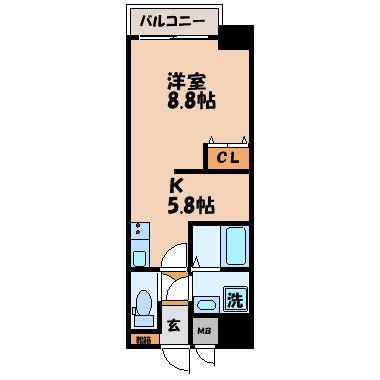 リファレンス浜町(ワンルーム/13階)の間取り写真