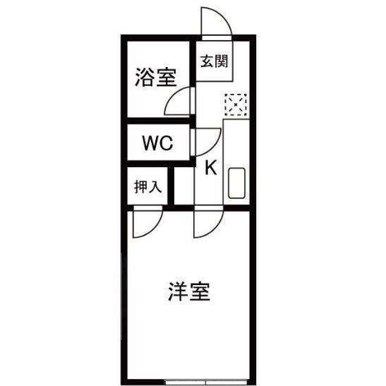 グリーンハイツセオ(1K/2階)の間取り写真