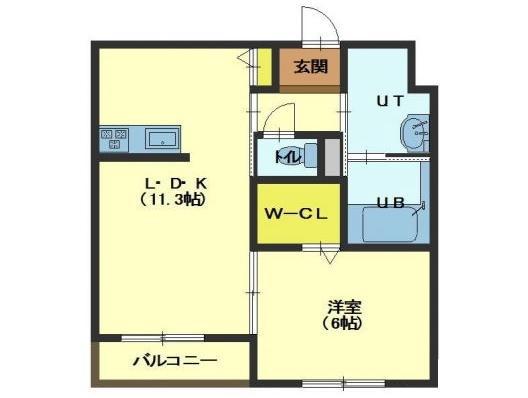 NEW PIAZZA(1LDK/2階)の間取り写真