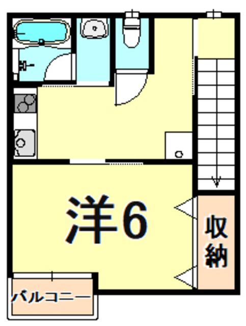 サンフォード上ヶ原(1K/2階)の間取り写真