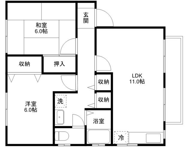 ルシオールIII(2LDK/2階)の間取り写真