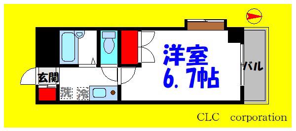 セントリバー5(1K/2階)の間取り写真