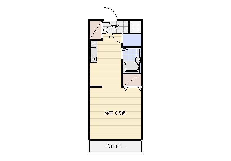 アバンダント鹿谷(ワンルーム/4階)の間取り写真