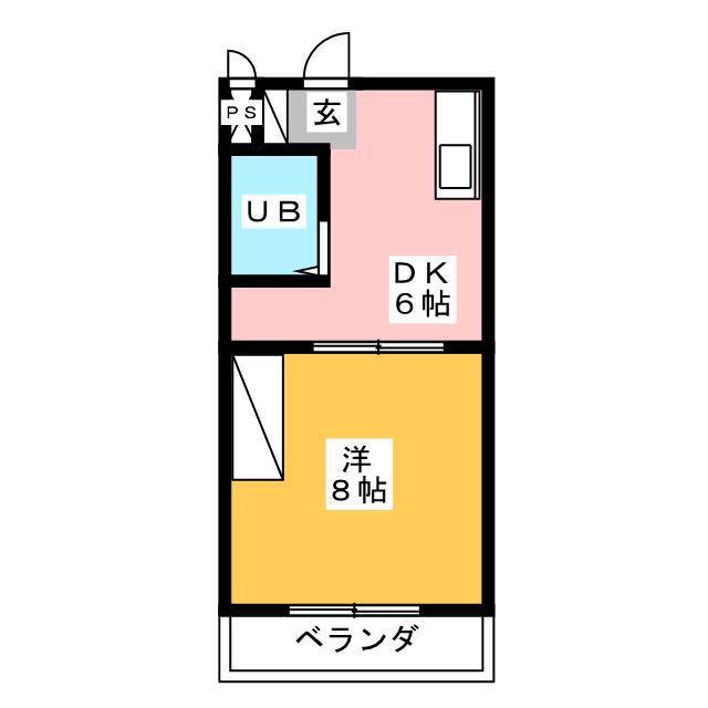 ライブ小島(1DK/2階)の間取り写真
