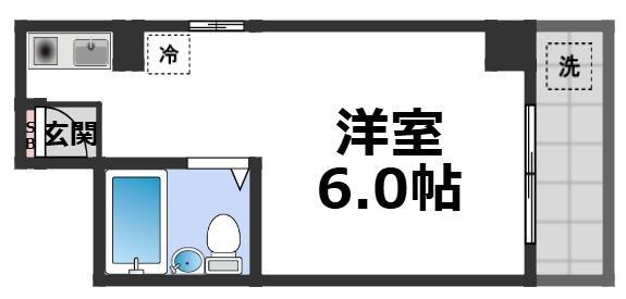 ローズマンション今里(1K/4階)の間取り写真