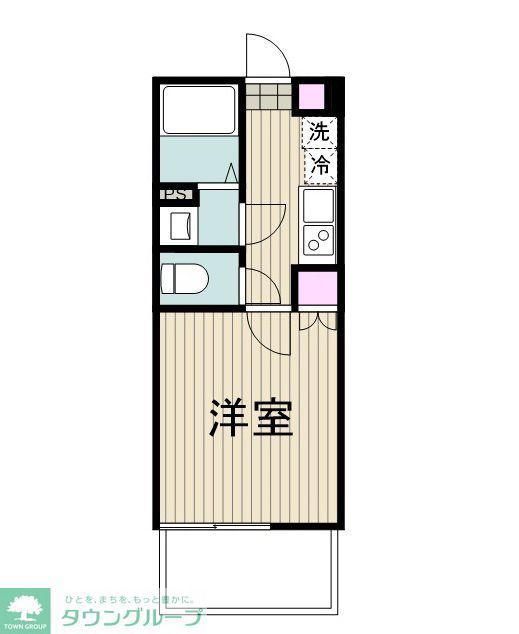 フルセイル中山(1K/3階)の間取り写真