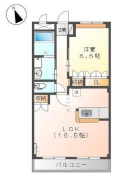 ラピュタ(1LDK/3階)の間取り写真