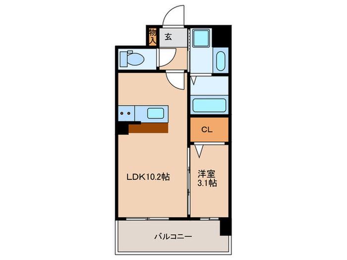フルハウス高宮(1LDK/1階)の間取り写真