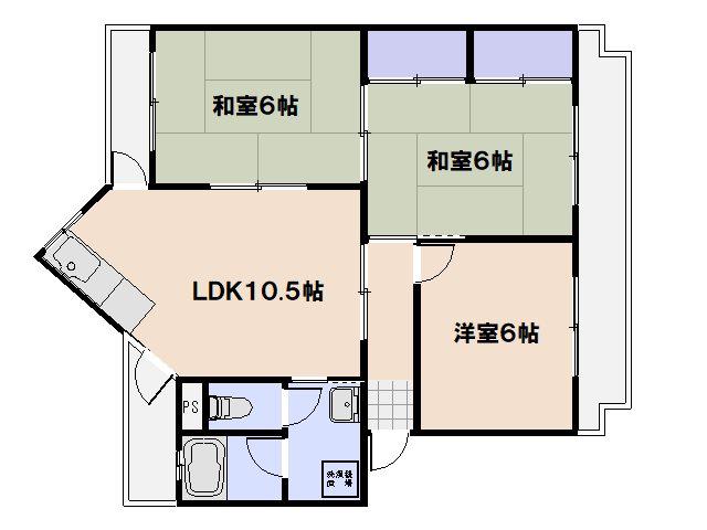 スワビル(3LDK/4階)の間取り写真