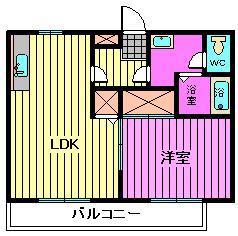 マノワールK(1LDK/1階)の間取り写真