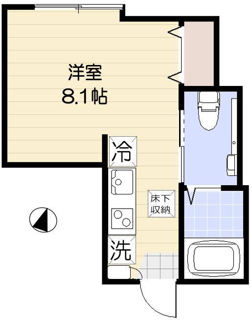 アスピオスヴィラ(ワンルーム/1階)の間取り写真