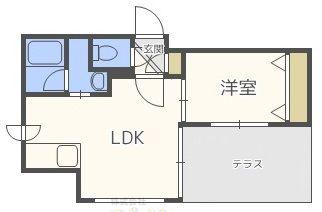 J-ECOA南郷17丁目(1LDK/1階)の間取り写真