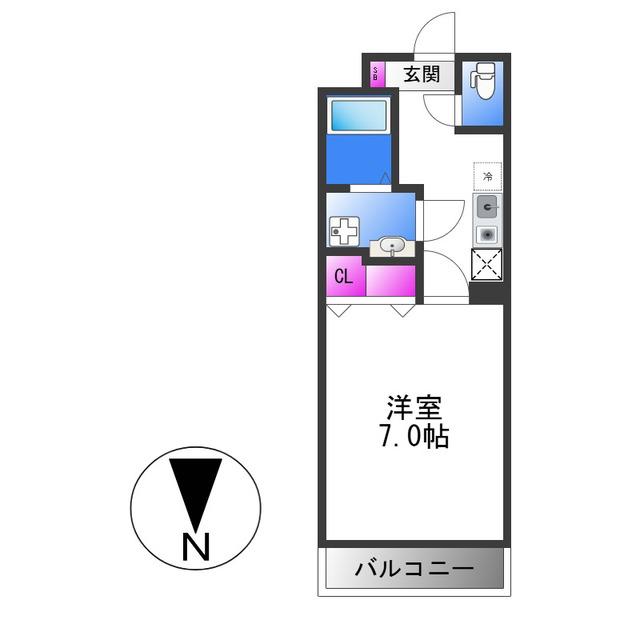 SPAZIO VITA(1K/1階)の間取り写真