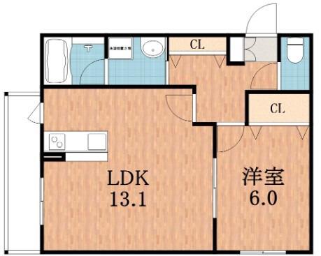 メゾンドマルシェ(1LDK/3階)の間取り写真