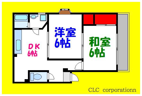 メゾンクレスト(2DK/3階)の間取り写真