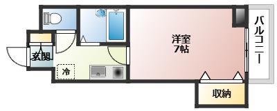 LA PRIMA VILLA 地蔵通(1K/5階)の間取り写真